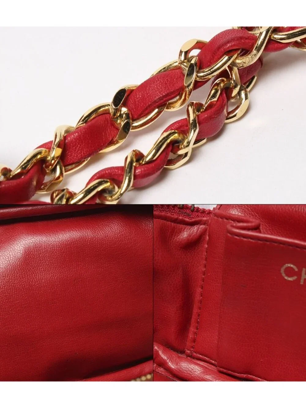 Chanel 2-Way Chain Shoulder Bag Crossbody Vanity Gold